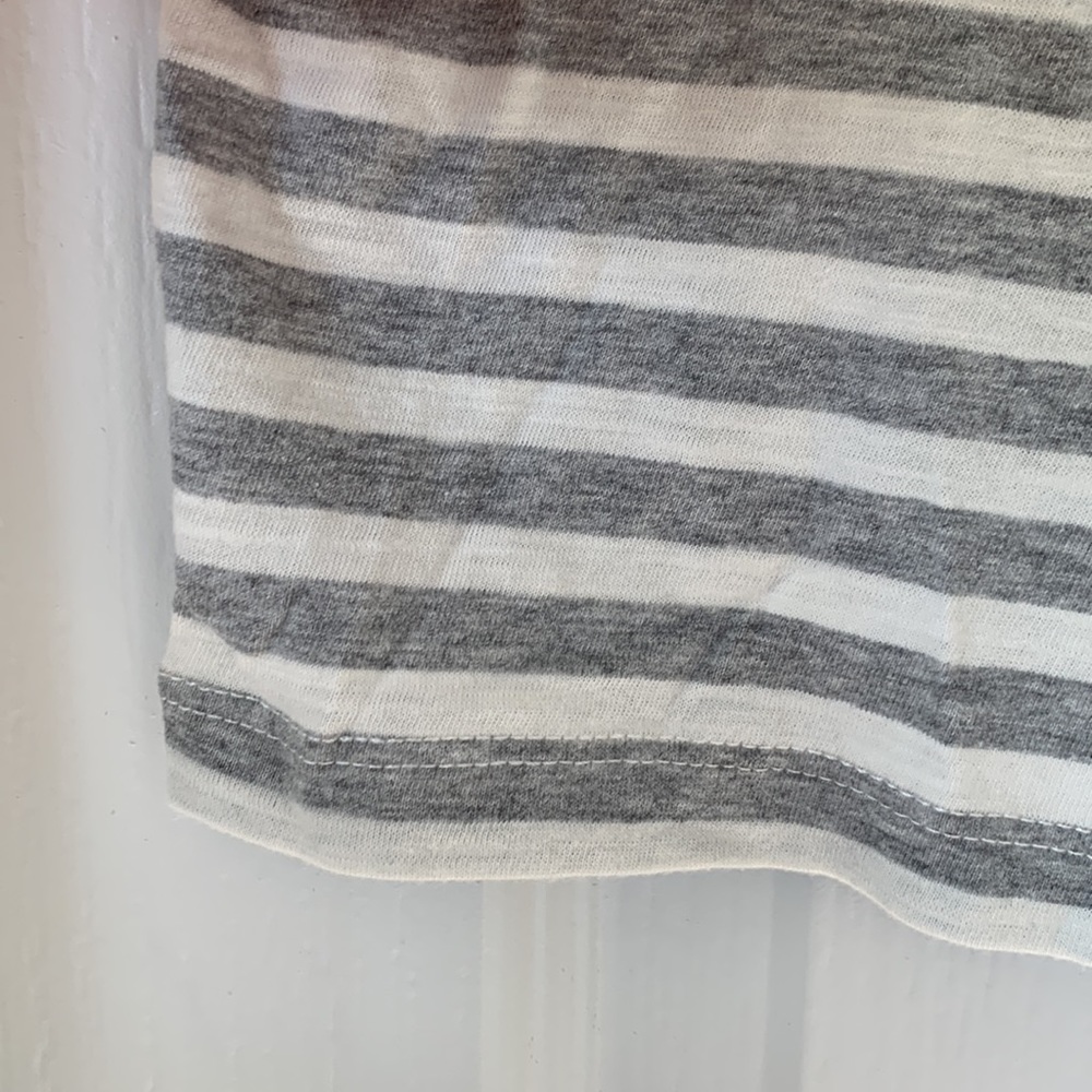 NWT LOFT 100% Cotton Stripe Deep V-Neck Long Sleeves Tunic Top Size Large - Picture 6 of 12
